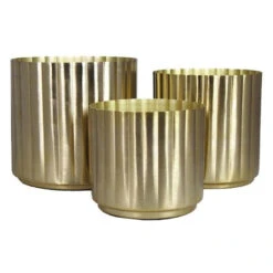 Floran Plantenpot Volos - Goudkleurig - Metaal - D17 X H17 Cm -Groene Hoek 33fc70d174874ddeac6733f764dbfb8a