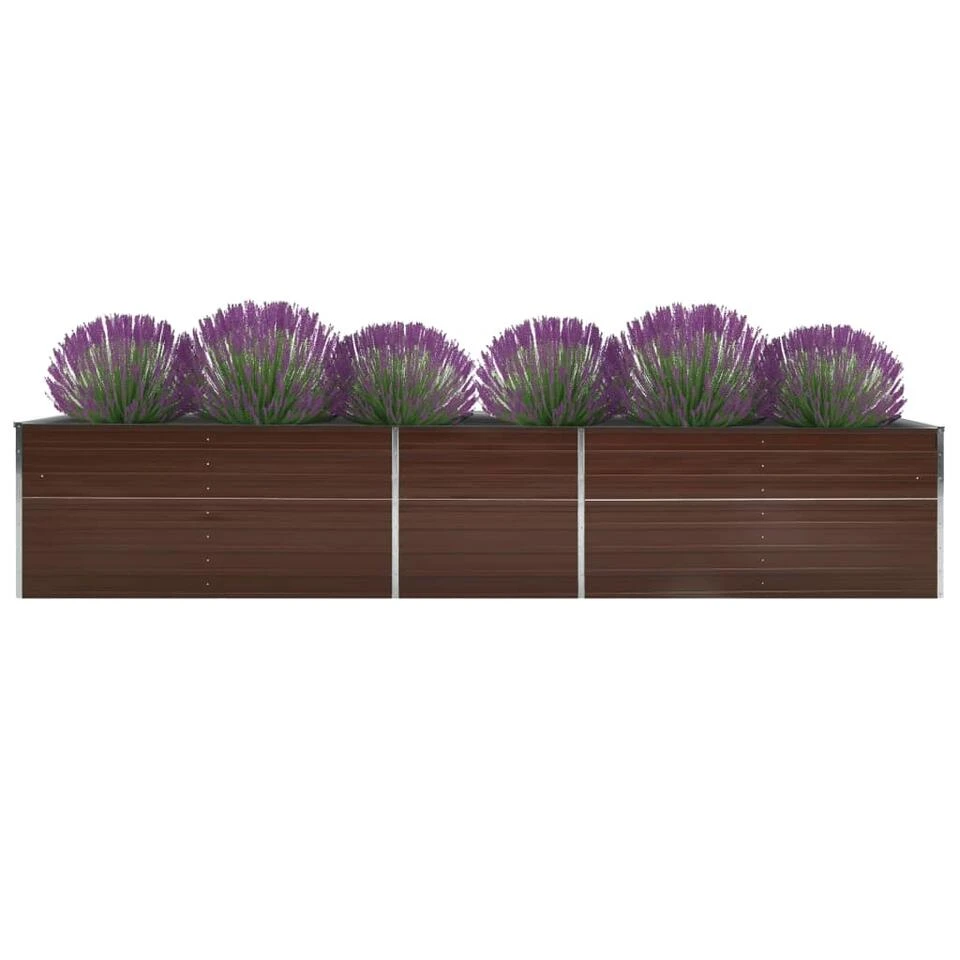 VidaXL Plantenbak Verhoogd 400x80x45 Cm Gegalvaniseerd Staal Bruin 4 VidaXL Plantenbak Verhoogd 400x80x45 Cm Gegalvaniseerd Staal Bruin - Afbeelding 2