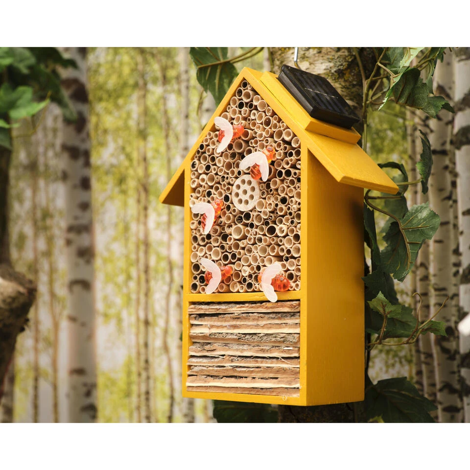 Lumineo Insectenhotel - Geel - Solar Lampjes - 31 Cm 4 Lumineo Insectenhotel - Geel - Solar Lampjes - 31 Cm - Afbeelding 2