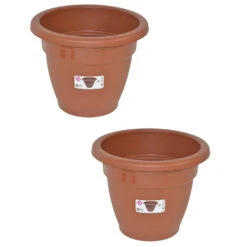 Hega Hogar Bloempot - Terracotta - Kunststof - Rond - 40 Cm -Groene Hoek 419ee90d958545909e26f73c6df42c73