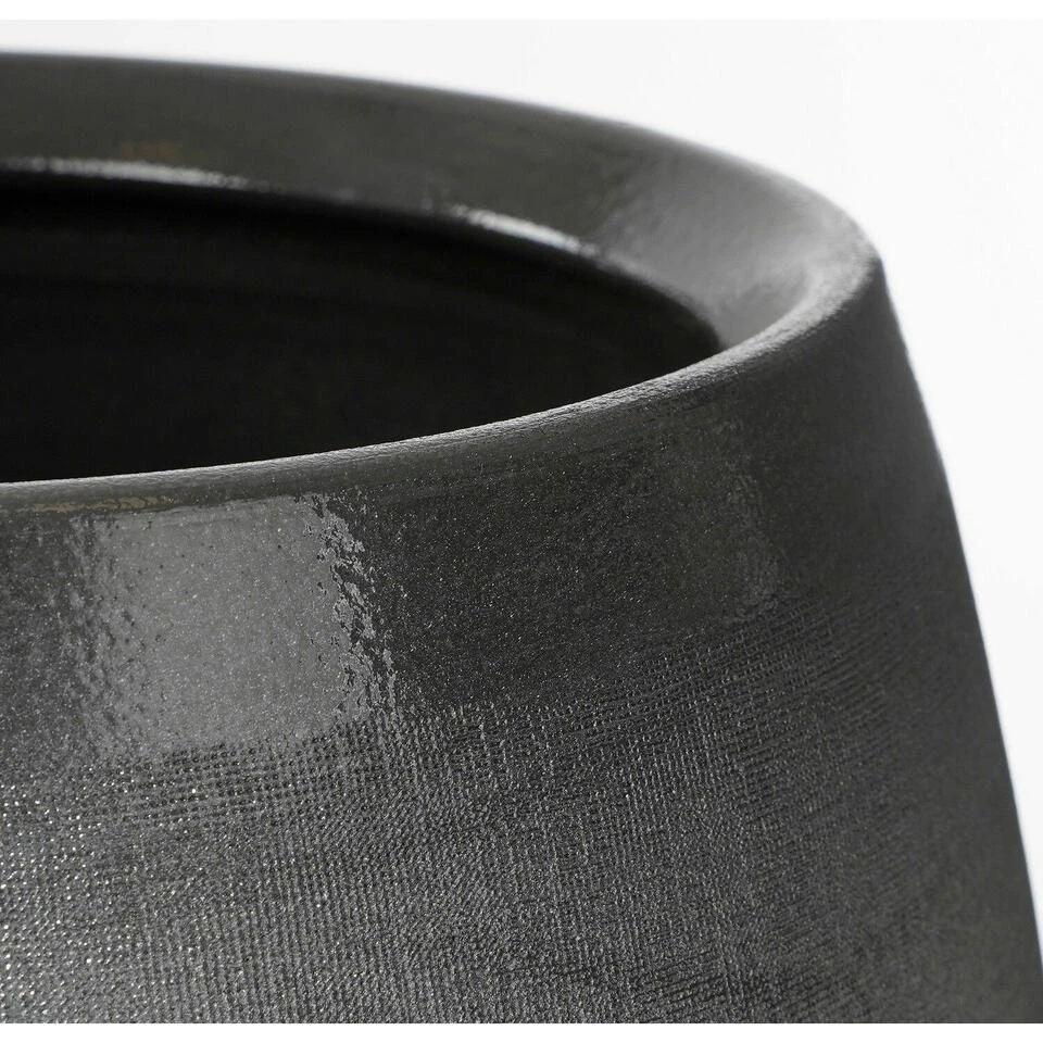 Mica Decorations Bloempot - Zwart Met Relief - Keramiek - 18 X 15 Cm 4 Mica Decorations Bloempot - Zwart Met Relief - Keramiek - 18 X 15 Cm - Afbeelding 2