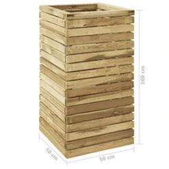 VidaXL Plantenbak Verhoogd 50x50x100 Cm Geïmpregneerd Grenenhout -Groene Hoek 45eddce64d3a42599b58d0324753519d