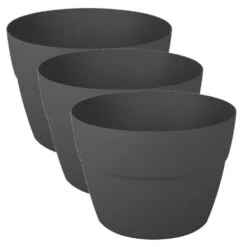 EDA Bloempot - Zwart - Kunststof - D30 X H21 - 8 Liter -Groene Hoek 4f9dec2a522f4d48a1510c03bbdf3004