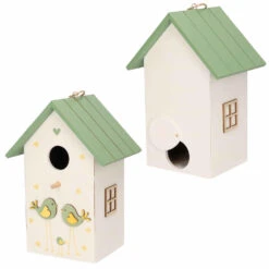 Boltze Vogelhuisje - Wit Met Groen Dak - Hout Nestkastje - 22 Cm -Groene Hoek 4fc03a4502024ddaa04371f8353930b0