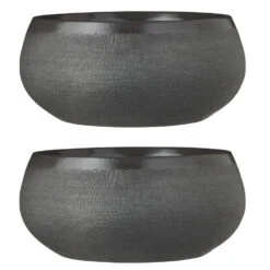 Mica Decorations Bloempot - Schaal - Grijs - Keramiek - 26 X 12 Cm -Groene Hoek 5085b93e066044e09ae0444637c639dd