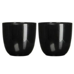 Mica Decorations Bloempot - Zwart - Glanzend - Keramiek - 17 X 16 Cm -Groene Hoek 520889075e4f412fa8edce21f13b3996