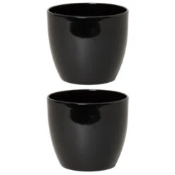 Floran Bloempot - Zwart - Glans - Keramiek - 13 X 12 Cm -Groene Hoek 5319baa138b24ca188920c7cf8c24dfa