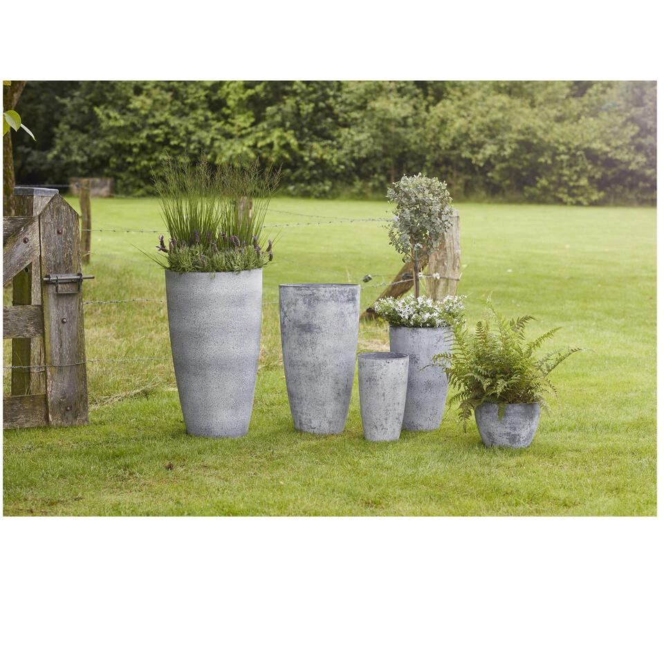 Ter Steege Plantenpot - Schaal - Kunststof - Betongrijs - 35 X 17 Cm 4 Ter Steege Plantenpot - Schaal - Kunststof - Betongrijs - 35 X 17 Cm - Afbeelding 2