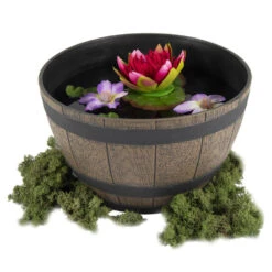 Mega Collections Plantenpot/bloempot - Kunststof - Bruin - Rond - D40 Cm -Groene Hoek 544292d106ab40ed88334e750032befb