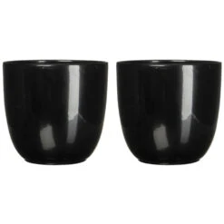 Mica Decorations Plantenpot - Zwart - Glanzend - Keramiek - 14 X 14 Cm -Groene Hoek 547fca9eb3f44a6a9fe721ace66e65f4