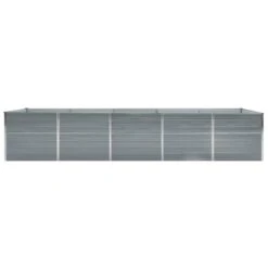 VidaXL Plantenbak Verhoogd 400x80x77 Cm Gegalvaniseerd Staal Grijs -Groene Hoek 61050029f1844b17a2d6ed2b6f2f0f0b