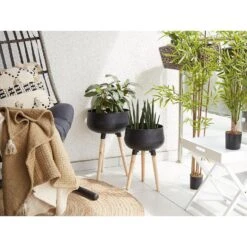 Beliani Plantenbak Voor Buiten AGROS - Zwart Ijzer 8 Beliani Plantenbak Voor Buiten AGROS - Zwart Ijzer -Groene Hoek 630e437a9c1a4a5384d8deacae61461c