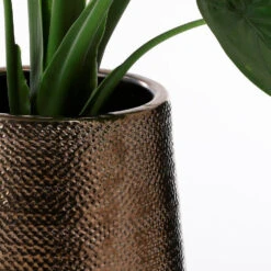 Mica Decorations Bloempot Gabriel - Bronskleurig - Keramiek - 35 Cm -Groene Hoek 69d02dd85b4e48e8a96d2fce9714f451