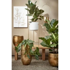 Mica Decorations Oliver Bloempot - H26 X Ø29 Cm - Metal Goud -Groene Hoek 74afcf24d8884fcf9d8f706ec5bdc04a