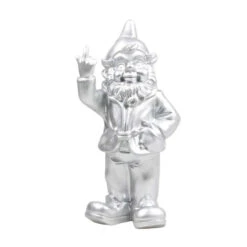 Stoobz Design Tuinkabouter - Zilver - Middelvinger - 20 Cm -Groene Hoek 75f819545f214fe49bc6a59944e31ebf