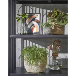 Mica Decorations Bloempot - Creme Stone - Mat - Keramiek - 31 X 33 Cm -Groene Hoek 76ec65d2ed434779900c458cc893eca7