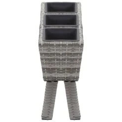 VidaXL Plantenbak Verhoogd Met 3 Potten 72x25x50 Cm Poly Rattan Grijs -Groene Hoek 7eccdc08ee23426892301ed00fbf0fe7