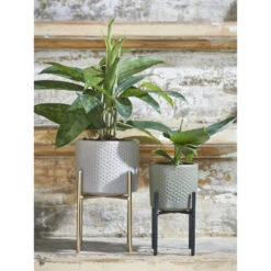 Mica Decorations - Bloempot Plantenstandaard/verhoger - Goud - H16 X B16 Cm -Groene Hoek 7ee93bec15904354a198c98fe969fbc6