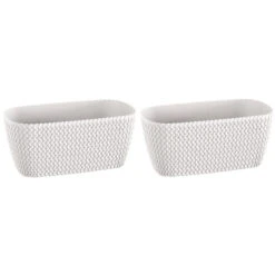 Prosperplast Plantenbak Splofy - Wit - Kunststof - 30 Cm -Groene Hoek 848bee1a549a40ed832d65d9bc034516