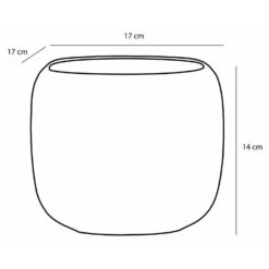 Mica Decorations Bloempot - Zilverkleurig - Keramiek - 17 X 14 Cm -Groene Hoek 8560a1d0a7294caf98b0653fe5745485
