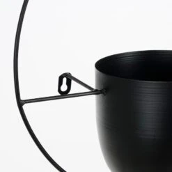 Mica Decorations Dexter Hangende Bloempot - L34 X B14 X H34 Cm - Zwart -Groene Hoek 87996352da124666b87cc4c7a2aba66a