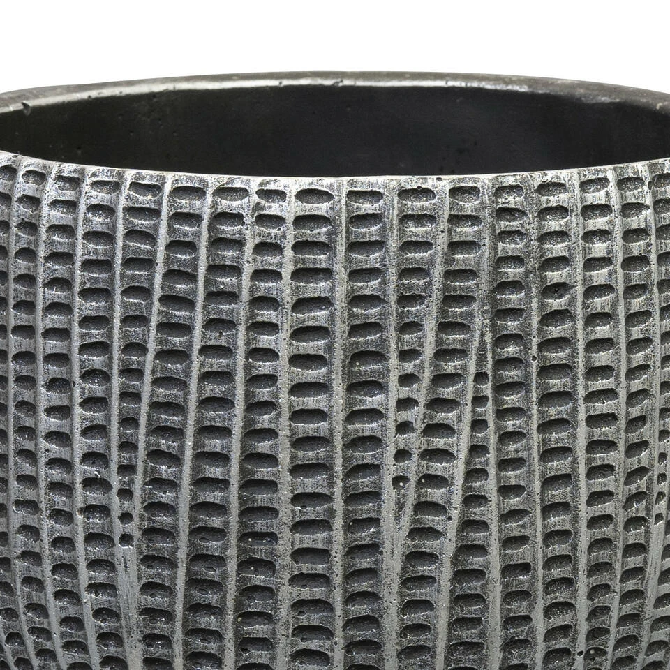 Ter Steege Bloempot/plantenpot - Binnen - Zwart/metaal - D19/H14 Cm 4 Ter Steege Bloempot/plantenpot - Binnen - Zwart/metaal - D19/H14 Cm - Afbeelding 2