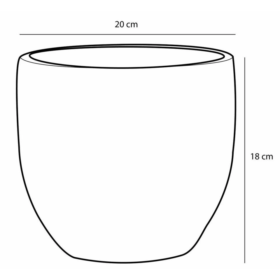 Mica Decorations Plantenpot - Terracotta - Zwart/grijs - D20/H18 Cm 4 Mica Decorations Plantenpot - Terracotta - Zwart/grijs - D20/H18 Cm - Afbeelding 2