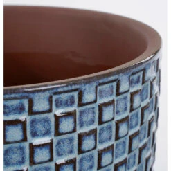 Plantenpot/bloempot Keramiek Blauw Stijlvol Patroon - D12 En H11 Cm -Groene Hoek 8fa06446bdb549e3a4b79d84807a892f