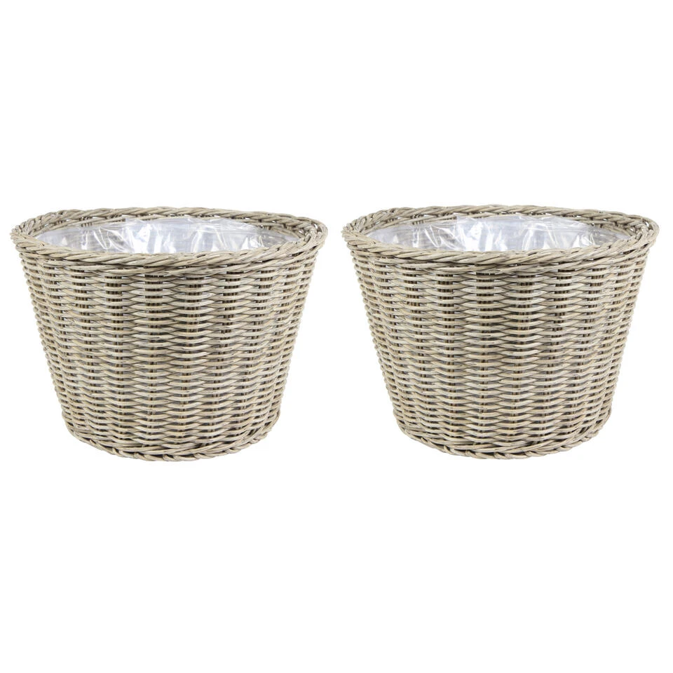 Steege Plantenpot - Rotan - Kunststof - Beige - 45 X 31 Cm 5 Steege Plantenpot - Rotan - Kunststof - Beige - 45 X 31 Cm - Afbeelding 3