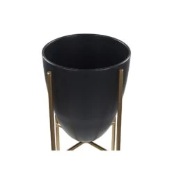 Beliani Plantenbak Voor Buiten LEFKI - Zwart Ijzer -Groene Hoek 997a18802f9e49b0a657cd02e33fe3b6