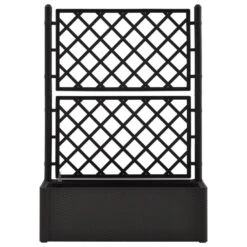 VidaXL Plantenbak Hoog Met Latwerk En Zelfbewateringssysteem Antraciet -Groene Hoek a027518e5776473a94178b1f5ad79bb3