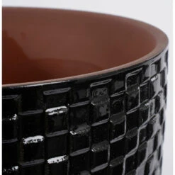 Mica Decorations - Plantenpot-bloempot - Keramiek Zwart - D12 X H11 Cm -Groene Hoek a209a4721c554cf095cbadf3089c5e9e