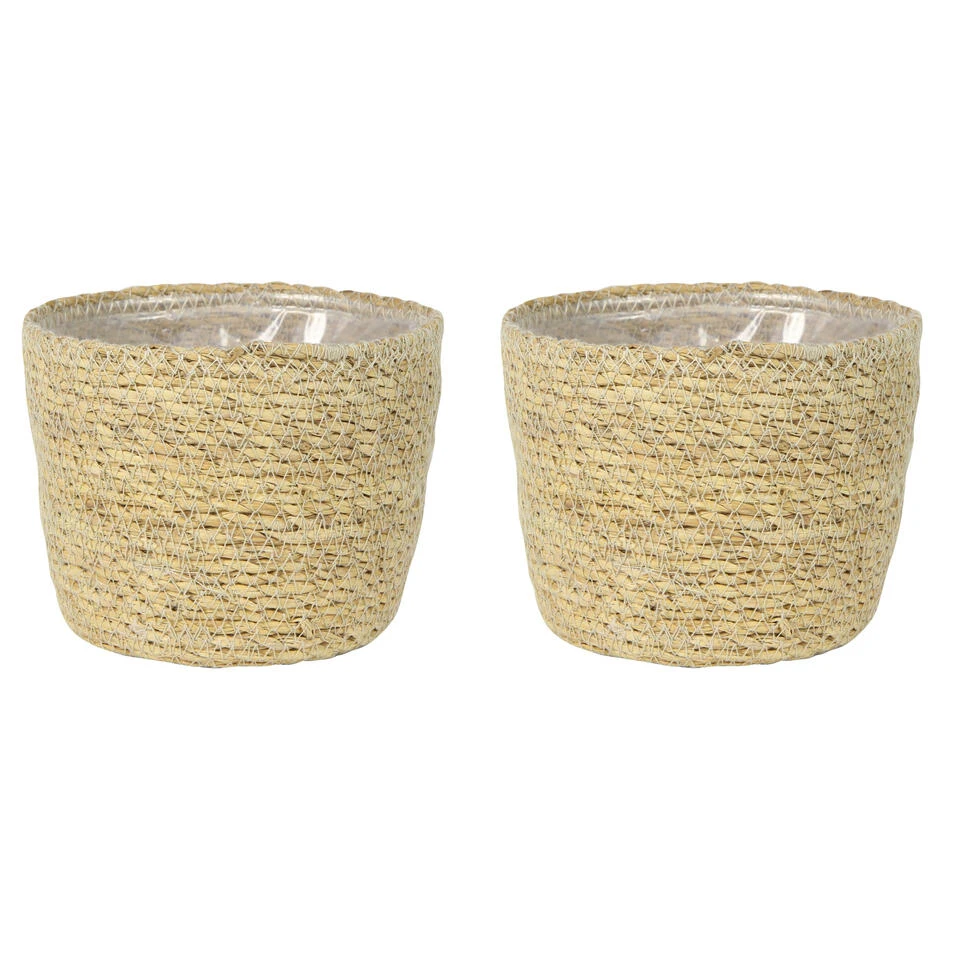 Steege Plantenmand - Zeegras - Rotan - Beige - 15 X 12 Cm 4 Steege Plantenmand - Zeegras - Rotan - Beige - 15 X 12 Cm - Afbeelding 2