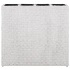 VidaXL Plantenbak Verhoogd Met 4 Potten Poly Rattan Wit -Groene Hoek a59e7bbb154d4cb4b18803e25b426364