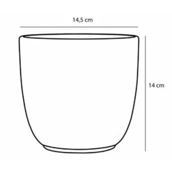 Mica Decorations Plantenpot - Zwart - Glanzend - Keramiek - 14 X 14 Cm -Groene Hoek a5bfb83b0d38473680262bde299d18cb