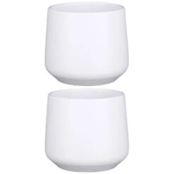 Mica Decorations Plantenpot - Wit - Mat - Keramiek - 15 X 14 Cm -Groene Hoek ae5fd593685a435f85f2ba5e3eff27f1