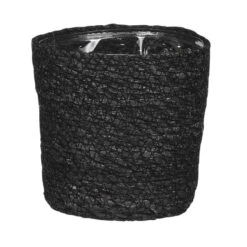 Mica Decorations Bloempot - Rotan - Grijs - Jute - 12 X 12 Cm -Groene Hoek afb80e551d8640f5aef0e048e4c53731