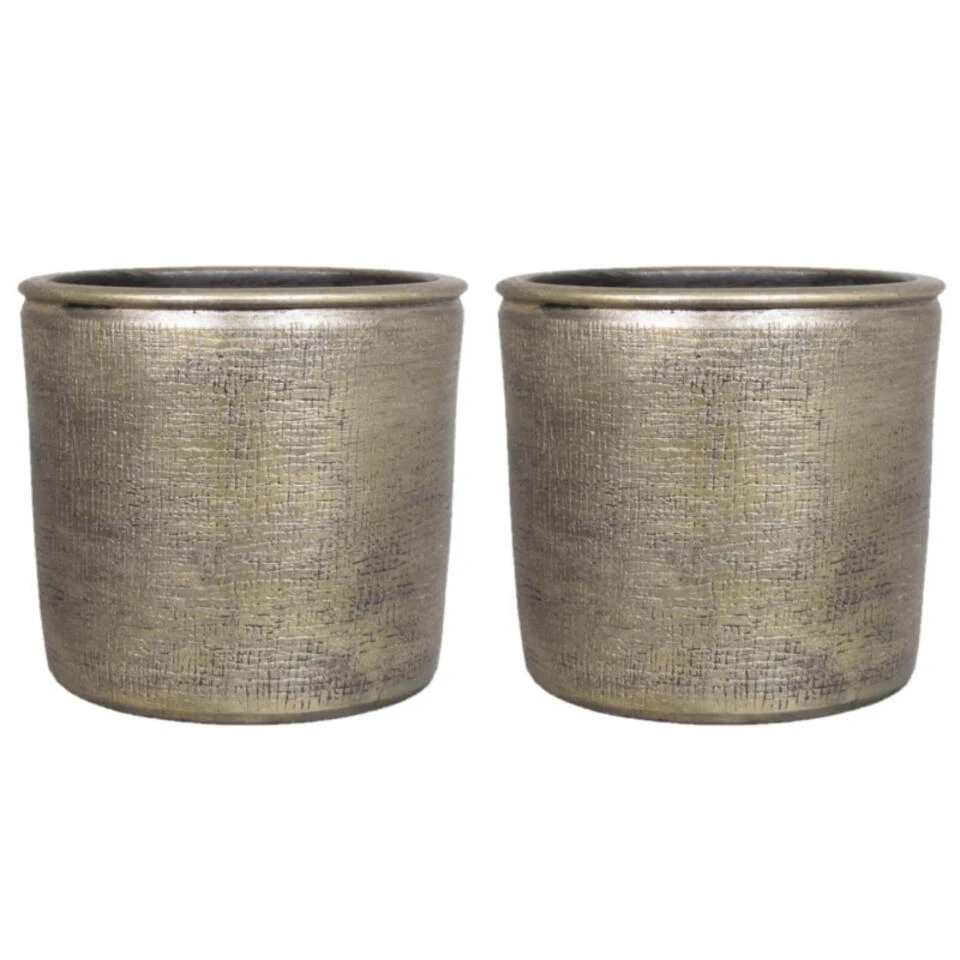Floran Plantenpot - Keramiek - Industrieel Goud - 31 X 34 Cm 4 Floran Plantenpot - Keramiek - Industrieel Goud - 31 X 34 Cm - Afbeelding 2
