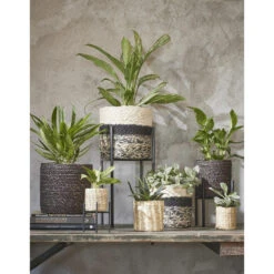 Mica Decorations Bloempot - Rotan - Zwart - Jute - 14 X 14 Cm 6 Mica Decorations Bloempot - Rotan - Zwart - Jute - 14 X 14 Cm -Groene Hoek b1f706639eb44c7b92414d9ad643dddb