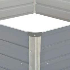 VidaXL Plantenbak Verhoogd 129x129x46 Cm Gegalvaniseerd Staal Grijs -Groene Hoek b29688e9d8874dcebe0bfff8bc1de0d3