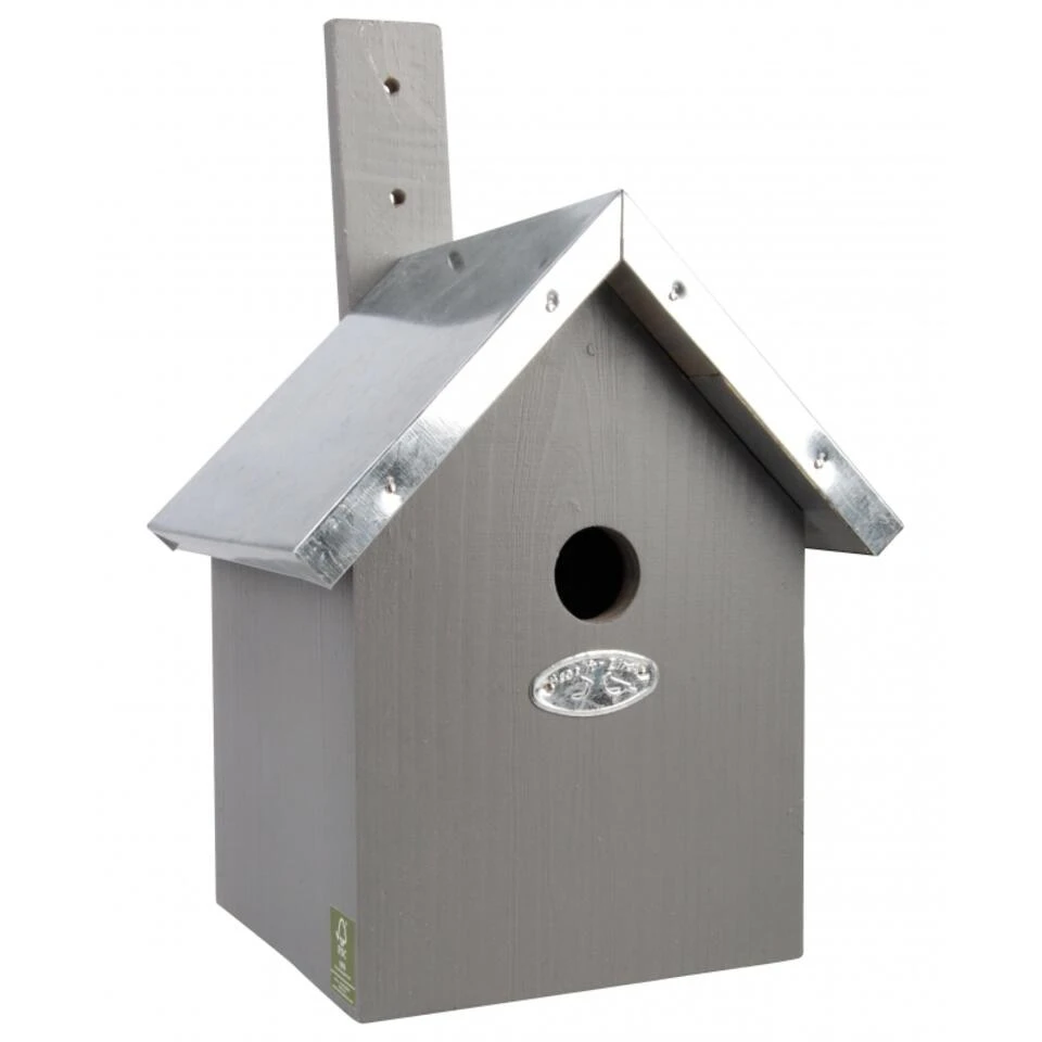 Best For Birds Vogelhuisje - Grijs - Hout - 19 X 18 X 31 Cm 4 Best For Birds Vogelhuisje - Grijs - Hout - 19 X 18 X 31 Cm - Afbeelding 2