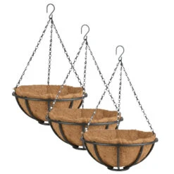 Esschert Design Hanging Basket - Metaal - Zwart - Met Inlegvel - 30 Cm -Groene Hoek b6d96b91a3e74e93bebe01650129c0e8