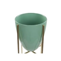 Beliani Plantenbak Voor Buiten LEFKI - Groen Ijzer -Groene Hoek c7e1daa33f404f45a3c7ed6bb603f22f