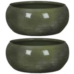 Mica Decorations Plantenpot - Groen - Glans - Keramiek - 28 X 12 Cm -Groene Hoek cddd262da53849a4a3156845507c4b47