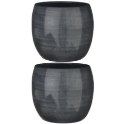 Mica Decorations Bloempot - Donkerblauw - Keramiek - 24 X 22 Cm -Groene Hoek cefd15365b104076b1d4c3422fd6ac62