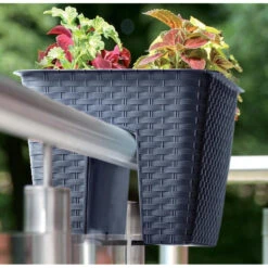 Prosperplast Plantenbak Ratolla - Antraciet - Rotan - Buiten - 39 Cm -Groene Hoek d0220907b8fe4a86866642e63381c2de 1