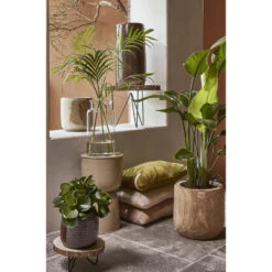 Mica Decorations Plantenpot/bloempot - Keramiek Donkerbruin - D24/H21 Cm -Groene Hoek d79d66877d1f438ba21b6c6b15af6d9e