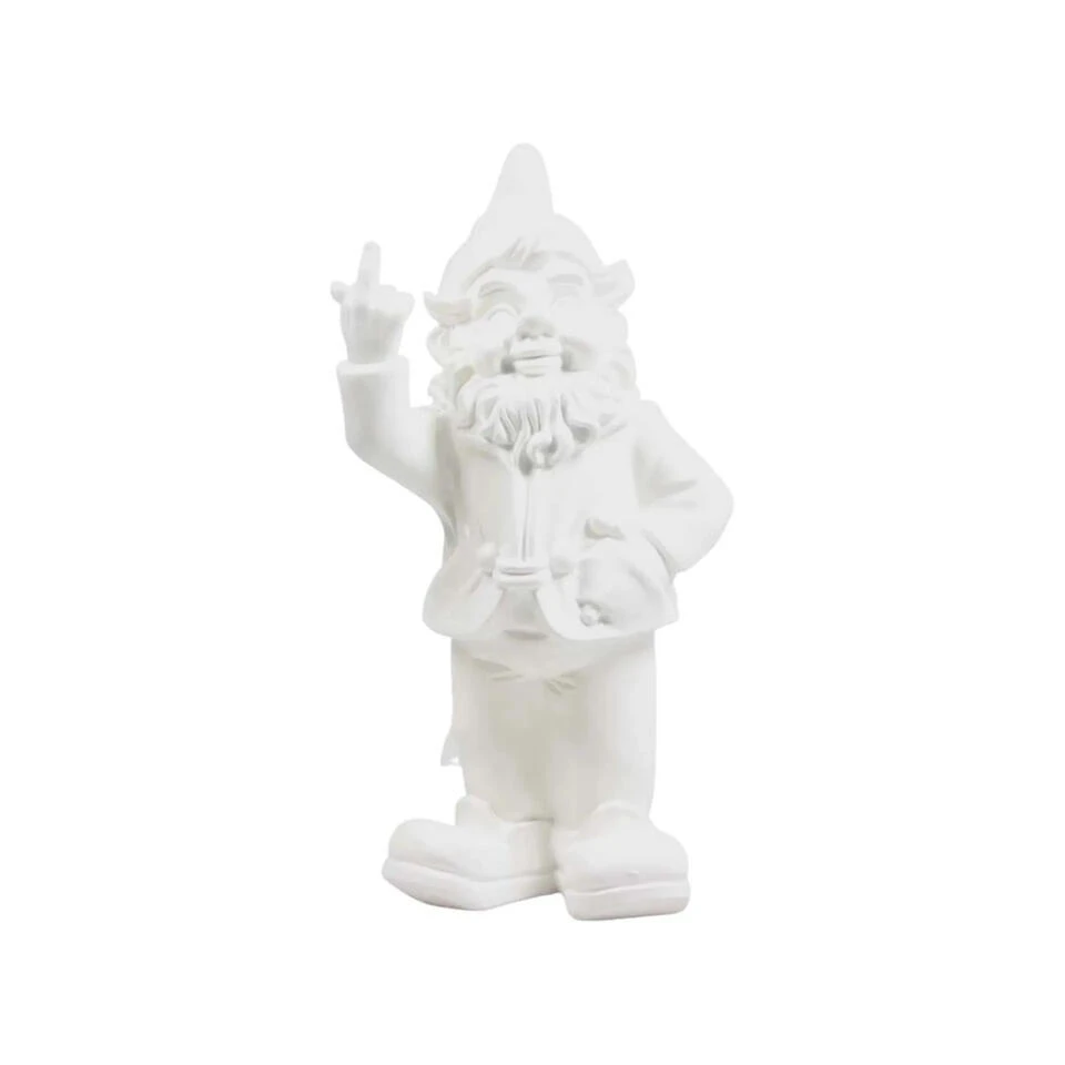 Stoobz Design Tuinkabouter - Wit - Middelvinger - 20 Cm 4 Stoobz Design Tuinkabouter - Wit - Middelvinger - 20 Cm - Afbeelding 2