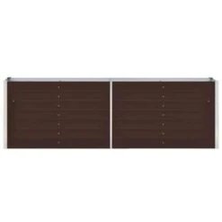 VidaXL Plantenbak Verhoogd 240x40x77 Cm Gegalvaniseerd Staal Bruin -Groene Hoek d8c406921ed9476eb1a6fa5245102f31
