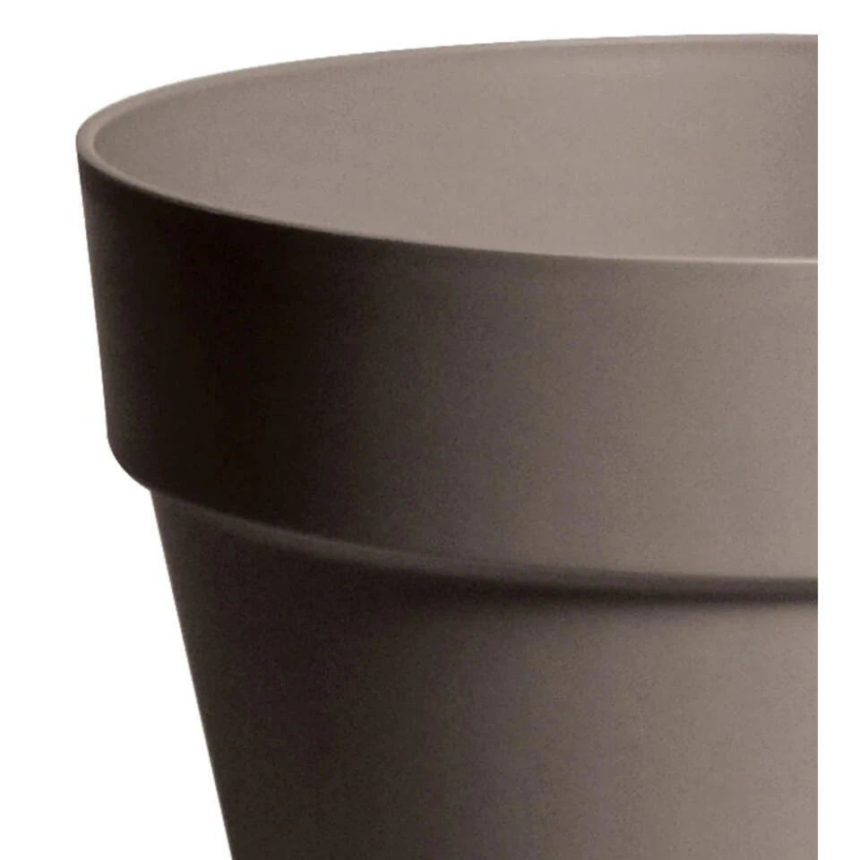 Mega Collections Plantenpot/bloempot - Kunststof - Taupe - D29 Cm 4 Mega Collections Plantenpot/bloempot - Kunststof - Taupe - D29 Cm - Afbeelding 2